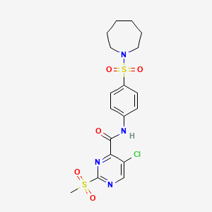 molecular formula C18H21ClN4O5S2 B11411974 N-[4-(azepan-1-ylsulfonyl)phenyl]-5-chloro-2-(methylsulfonyl)pyrimidine-4-carboxamide 