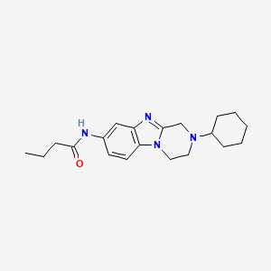 molecular formula C20H28N4O B11411978 N-(2-cyclohexyl-1,2,3,4-tetrahydropyrazino[1,2-a]benzimidazol-8-yl)butanamide 