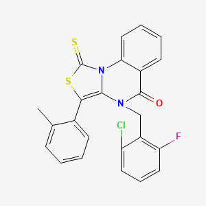 molecular formula C24H16ClFN2OS2 B11411983 4-(2-chloro-6-fluorobenzyl)-1-thioxo-3-(o-tolyl)-1H-thiazolo[3,4-a]quinazolin-5(4H)-one 