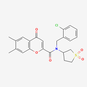 N-(2-chlorobenzyl)-N-(1,1-dioxidotetrahydrothiophen-3-yl)-6,7-dimethyl-4-oxo-4H-chromene-2-carboxamide