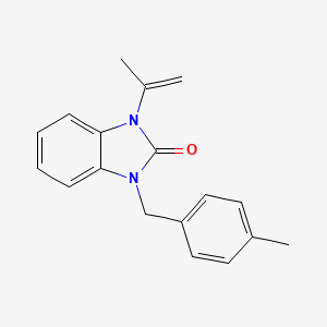 molecular formula C18H18N2O B11412013 1-isopropenyl-3-(4-methylbenzyl)-1,3-dihydro-2H-benzimidazol-2-one 