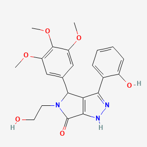 molecular formula C22H23N3O6 B11412023 5-(2-hydroxyethyl)-3-(2-hydroxyphenyl)-4-(3,4,5-trimethoxyphenyl)-4,5-dihydropyrrolo[3,4-c]pyrazol-6(2H)-one 