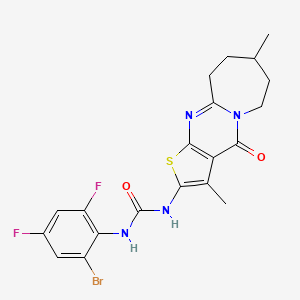 1-(2-bromo-4,6-difluorophenyl)-3-(4,12-dimethyl-2-oxo-6-thia-1,8-diazatricyclo[7.5.0.03,7]tetradeca-3(7),4,8-trien-5-yl)urea