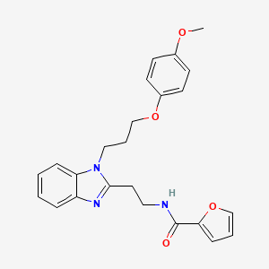 molecular formula C24H25N3O4 B11412035 N-(2-{1-[3-(4-methoxyphenoxy)propyl]-1H-benzimidazol-2-yl}ethyl)furan-2-carboxamide 