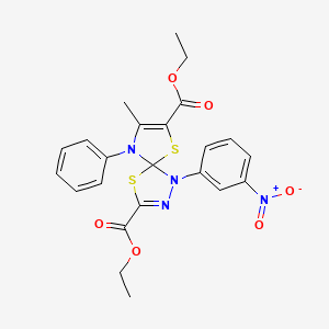 Diethyl 8-methyl-1-(3-nitrophenyl)-9-phenyl-4,6-dithia-1,2,9-triazaspiro[4.4]nona-2,7-diene-3,7-dicarboxylate