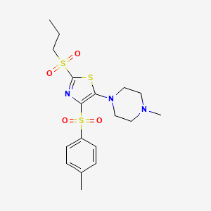 1-Methyl-4-{4-[(4-methylphenyl)sulfonyl]-2-(propylsulfonyl)-1,3-thiazol-5-yl}piperazine