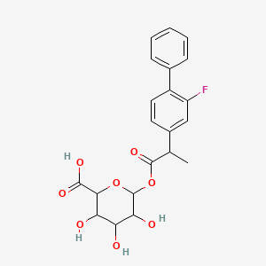 B1141209 6-[2-(3-Fluoro-4-phenylphenyl)propanoyloxy]-3,4,5-trihydroxyoxane-2-carboxylic acid CAS No. 91683-37-3