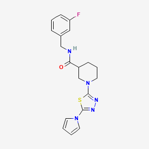 molecular formula C19H20FN5OS B11412096 N-[(3-Fluorophenyl)methyl]-1-[5-(1H-pyrrol-1-YL)-1,3,4-thiadiazol-2-YL]piperidine-3-carboxamide CAS No. 903164-55-6