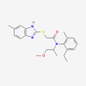 N-(2-ethyl-6-methylphenyl)-N-(1-methoxypropan-2-yl)-2-[(5-methyl-1H-benzimidazol-2-yl)sulfanyl]acetamide