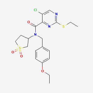 molecular formula C20H24ClN3O4S2 B11412132 5-chloro-N-(1,1-dioxidotetrahydrothiophen-3-yl)-N-(4-ethoxybenzyl)-2-(ethylsulfanyl)pyrimidine-4-carboxamide 