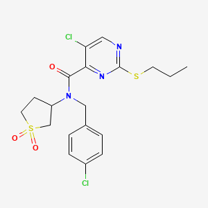 5-chloro-N-(4-chlorobenzyl)-N-(1,1-dioxidotetrahydrothiophen-3-yl)-2-(propylsulfanyl)pyrimidine-4-carboxamide