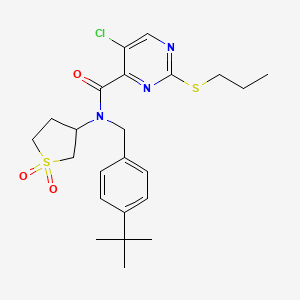 N-(4-tert-butylbenzyl)-5-chloro-N-(1,1-dioxidotetrahydrothiophen-3-yl)-2-(propylsulfanyl)pyrimidine-4-carboxamide