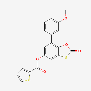 molecular formula C19H12O5S2 B11412177 7-(3-Methoxyphenyl)-2-oxo-1,3-benzoxathiol-5-yl thiophene-2-carboxylate 