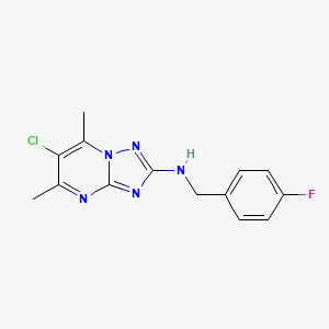 6-chloro-N-[(4-fluorophenyl)methyl]-5,7-dimethyl-[1,2,4]triazolo[1,5-a]pyrimidin-2-amine