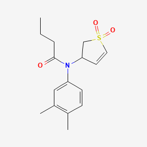 molecular formula C16H21NO3S B11412186 N-(3,4-Dimethylphenyl)-N-(1,1-dioxido-2,3-dihydro-3-thiophenyl)butanamide 