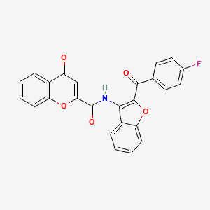 molecular formula C25H14FNO5 B11412191 N-[2-(4-fluorobenzoyl)-1-benzofuran-3-yl]-4-oxo-4H-chromene-2-carboxamide 