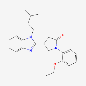 molecular formula C24H29N3O2 B11412194 1-(2-ethoxyphenyl)-4-[1-(3-methylbutyl)-1H-benzimidazol-2-yl]pyrrolidin-2-one 