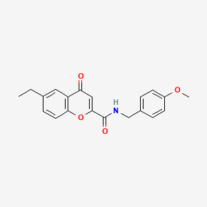 molecular formula C20H19NO4 B11412214 6-ethyl-N-(4-methoxybenzyl)-4-oxo-4H-chromene-2-carboxamide 