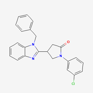 molecular formula C24H20ClN3O B11412223 4-(1-benzyl-1H-benzimidazol-2-yl)-1-(3-chlorophenyl)pyrrolidin-2-one 