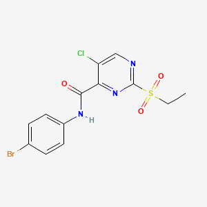 molecular formula C13H11BrClN3O3S B11412248 N-(4-bromophenyl)-5-chloro-2-(ethylsulfonyl)pyrimidine-4-carboxamide 