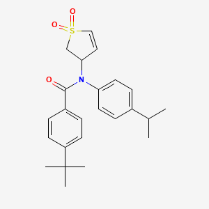 molecular formula C24H29NO3S B11412277 4-(tert-butyl)-N-(1,1-dioxido-2,3-dihydrothiophen-3-yl)-N-(4-isopropylphenyl)benzamide 