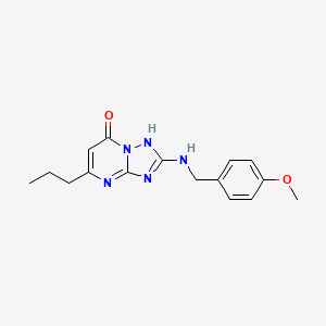 molecular formula C16H19N5O2 B11412279 2-[(4-methoxybenzyl)amino]-5-propyl[1,2,4]triazolo[1,5-a]pyrimidin-7(3H)-one 