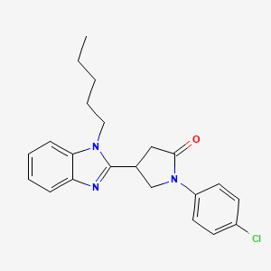 molecular formula C22H24ClN3O B11412301 1-(4-chlorophenyl)-4-(1-pentyl-1H-benzimidazol-2-yl)pyrrolidin-2-one 