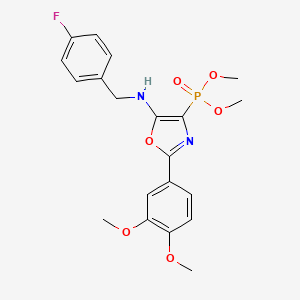 molecular formula C20H22FN2O6P B11412308 Dimethyl [2-(3,4-dimethoxyphenyl)-5-{[(4-fluorophenyl)methyl]amino}-1,3-oxazol-4-YL]phosphonate 