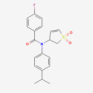 molecular formula C20H20FNO3S B11412318 N-(1,1-dioxido-2,3-dihydrothiophen-3-yl)-4-fluoro-N-(4-isopropylphenyl)benzamide 