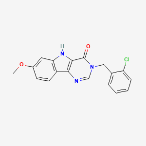 molecular formula C18H14ClN3O2 B11412319 3-(2-chlorobenzyl)-7-methoxy-3,5-dihydro-4H-pyrimido[5,4-b]indol-4-one 