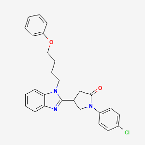 molecular formula C27H26ClN3O2 B11412322 1-(4-chlorophenyl)-4-[1-(4-phenoxybutyl)-1H-benzimidazol-2-yl]pyrrolidin-2-one 