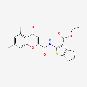 ethyl 2-{[(5,7-dimethyl-4-oxo-4H-chromen-2-yl)carbonyl]amino}-5,6-dihydro-4H-cyclopenta[b]thiophene-3-carboxylate