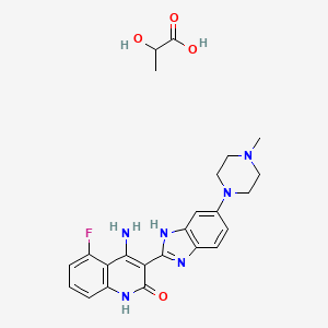 molecular formula C₂₄H₂₇FN₆O₄ B1141236 多维替尼乳酸盐无水物 CAS No. 692737-80-7