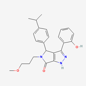 molecular formula C24H27N3O3 B11412367 3-(2-hydroxyphenyl)-5-(3-methoxypropyl)-4-[4-(propan-2-yl)phenyl]-4,5-dihydropyrrolo[3,4-c]pyrazol-6(1H)-one 