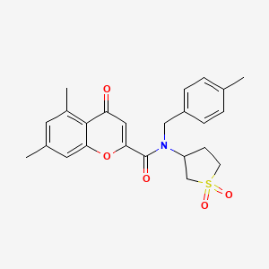 N-(1,1-dioxidotetrahydrothiophen-3-yl)-5,7-dimethyl-N-(4-methylbenzyl)-4-oxo-4H-chromene-2-carboxamide