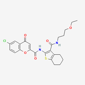 6-chloro-N-{3-[(3-ethoxypropyl)carbamoyl]-4,5,6,7-tetrahydro-1-benzothiophen-2-yl}-4-oxo-4H-chromene-2-carboxamide