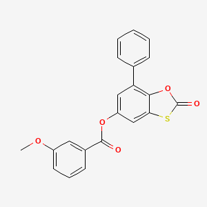 molecular formula C21H14O5S B11412382 2-Oxo-7-phenyl-1,3-benzoxathiol-5-yl 3-methoxybenzoate 