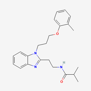 molecular formula C23H29N3O2 B11412392 2-methyl-N-(2-{1-[3-(2-methylphenoxy)propyl]-1H-benzimidazol-2-yl}ethyl)propanamide 