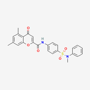 5,7-dimethyl-N-{4-[methyl(phenyl)sulfamoyl]phenyl}-4-oxo-4H-chromene-2-carboxamide