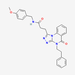 N-[(4-methoxyphenyl)methyl]-3-[5-oxo-4-(2-phenylethyl)-4H,5H-[1,2,4]triazolo[4,3-a]quinazolin-1-yl]propanamide