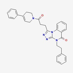 molecular formula C31H29N5O2 B11412413 1-[3-oxo-3-(4-phenyl-1,2,3,6-tetrahydropyridin-1-yl)propyl]-4-(2-phenylethyl)-4H,5H-[1,2,4]triazolo[4,3-a]quinazolin-5-one 