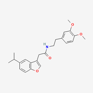 molecular formula C23H27NO4 B11412420 N-[2-(3,4-dimethoxyphenyl)ethyl]-2-[5-(propan-2-yl)-1-benzofuran-3-yl]acetamide 