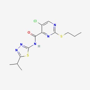 5-chloro-N-[5-(propan-2-yl)-1,3,4-thiadiazol-2-yl]-2-(propylsulfanyl)pyrimidine-4-carboxamide