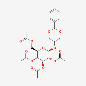 molecular formula C₂₄H₃₀O₁₂ B1141244 2,3,4,6-四-O-乙酰基-β-D-葡萄糖吡喃糖基（1,3-亚苄基）甘油 CAS No. 213264-93-8