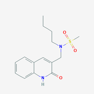 molecular formula C15H20N2O3S B11412453 N-Butyl-N-(2-hydroxy-quinolin-3-ylmethyl)-methanesulfonamide 