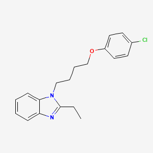 molecular formula C19H21ClN2O B11412466 1-[4-(4-chlorophenoxy)butyl]-2-ethyl-1H-benzimidazole 