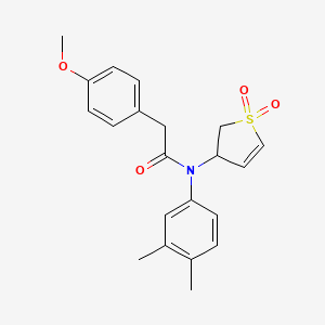 molecular formula C21H23NO4S B11412467 N-(3,4-dimethylphenyl)-N-(1,1-dioxido-2,3-dihydrothiophen-3-yl)-2-(4-methoxyphenyl)acetamide 