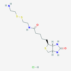 molecular formula C₁₄H₂₇ClN₄O₂S₃ B1141249 Biotinyl Cystamine Hydrochloride CAS No. 1346597-28-1