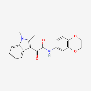 molecular formula C20H18N2O4 B11412533 N-(2,3-Dihydro-1,4-benzodioxin-6-YL)-2-(1,2-dimethyl-1H-indol-3-YL)-2-oxoacetamide 