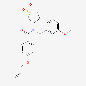 molecular formula C22H25NO5S B11412536 N-(1,1-dioxidotetrahydrothiophen-3-yl)-N-(3-methoxybenzyl)-4-(prop-2-en-1-yloxy)benzamide 